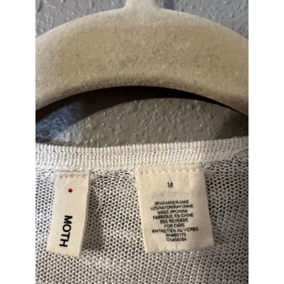 Anthropologie MOTH Cardigan Sweater Medium White - Picture 11 of 12